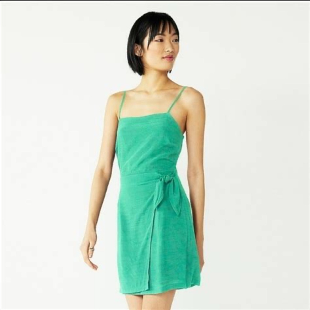 Nine West Side-Tie Faux Wrap Mini Dress